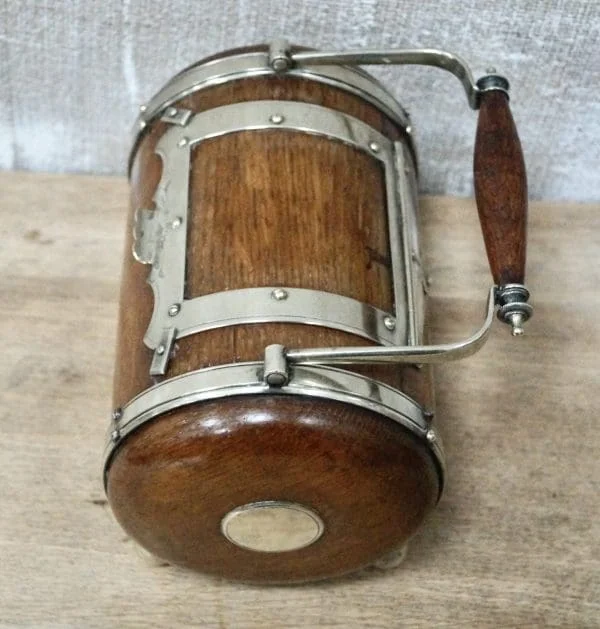 Antique Oak Biscuit Barrel - Image 4