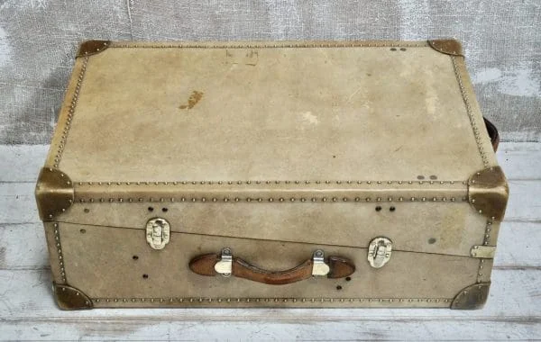 Antique Vellum Travel Trunk - Image 12