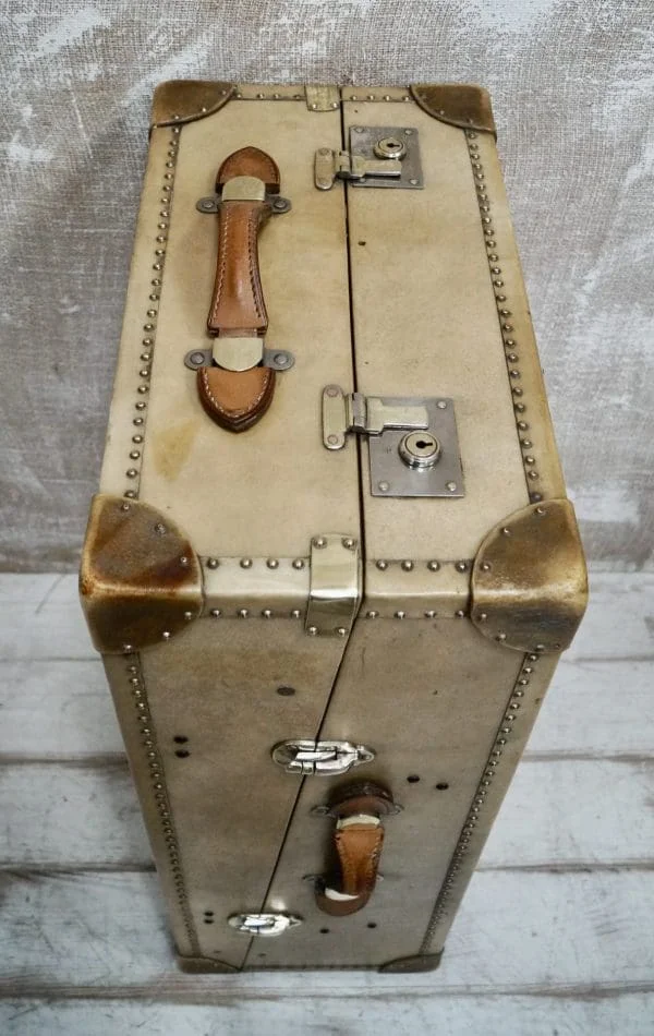 Antique Vellum Travel Trunk - Image 10