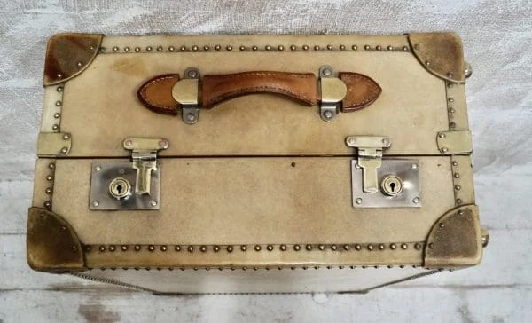 Antique Vellum Travel Trunk - Image 8