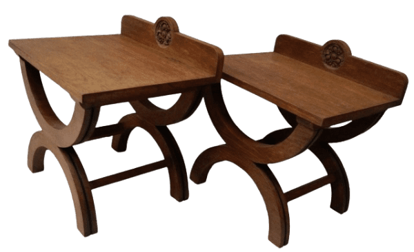 Vintage Pair Of Mahogany Luggage Stands