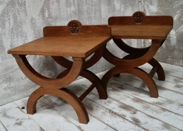 Vintage Pair Of Mahogany Luggage Stands - Image 2