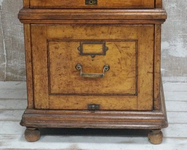 Antique Large Oak Filing Cabinet - Image 6