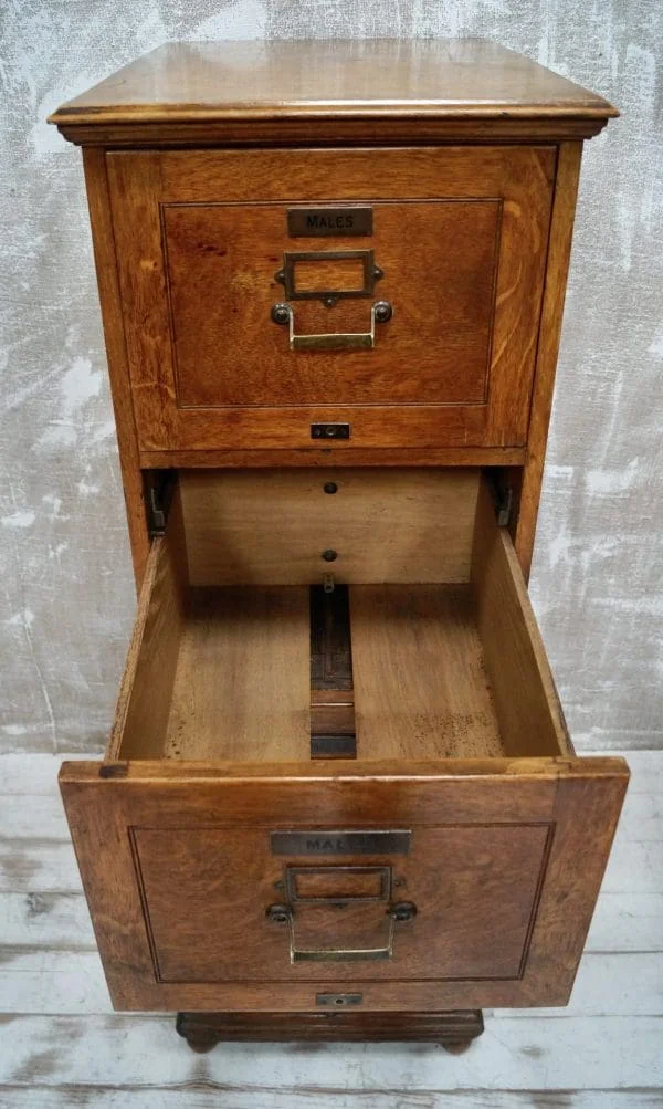 Antique Large Oak Filing Cabinet - Image 4