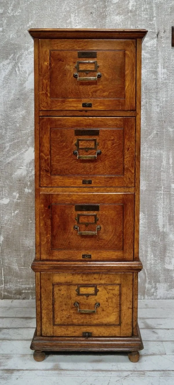 Antique Large Oak Filing Cabinet