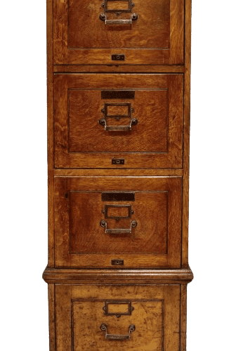 Antique Large Oak Filing Cabinet