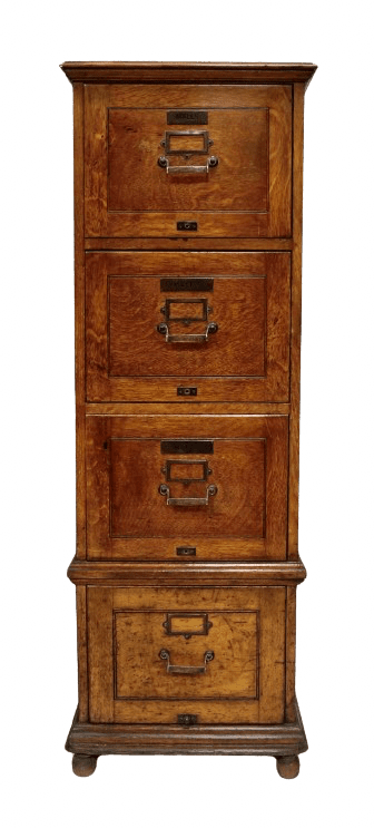 Antique Large Oak Filing Cabinet