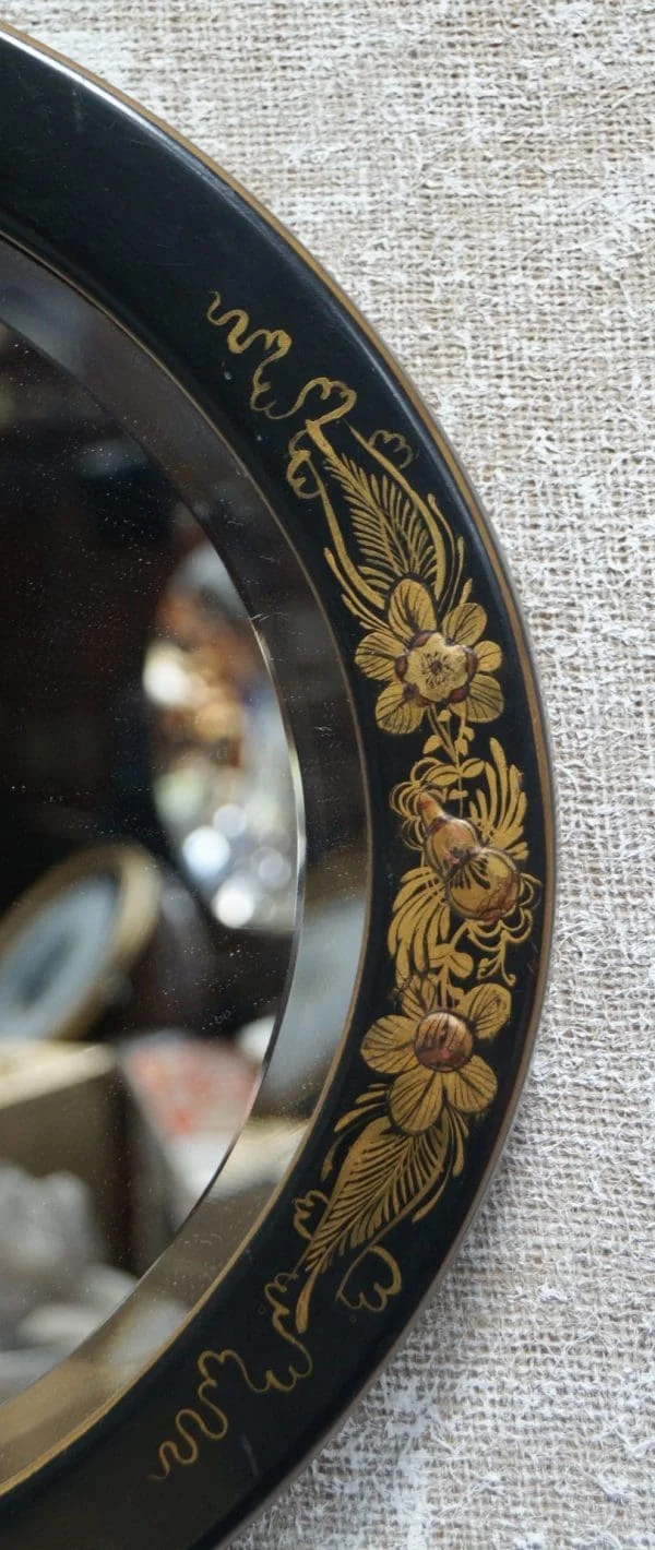 Antique Oval Chinoiserie Wall Mirror - Image 5