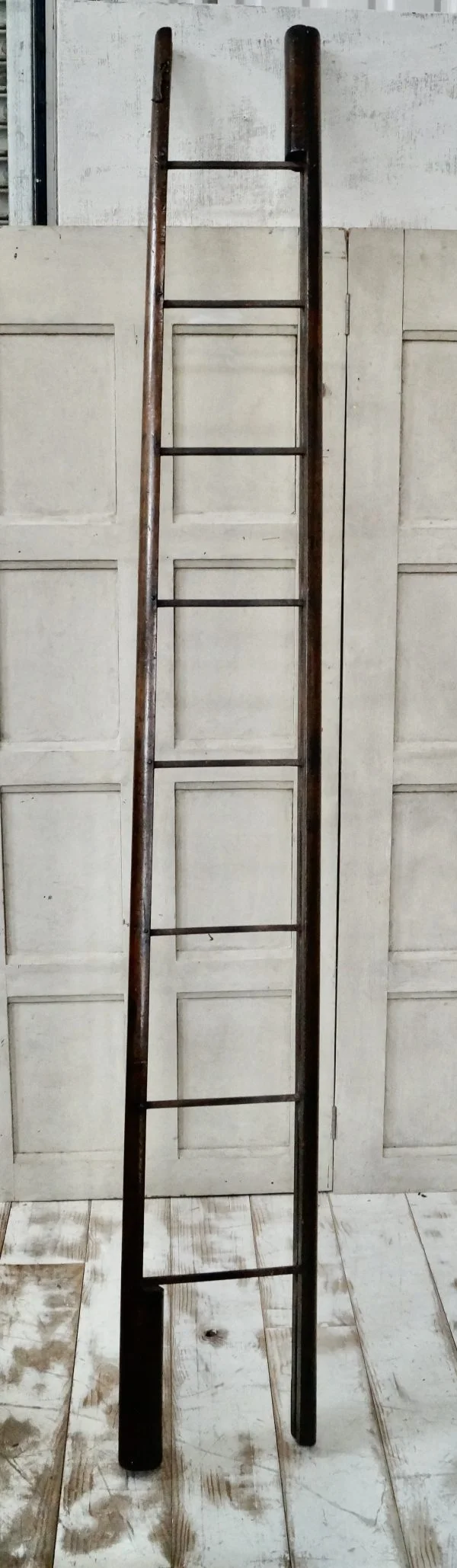 Regency Mahogany Library Pole Ladders - Image 7