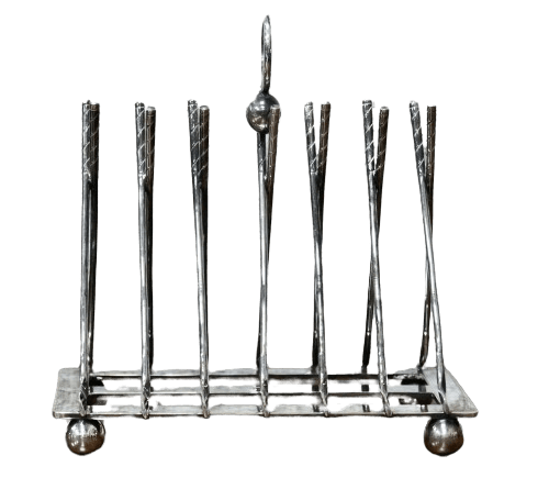 Art Deco Silver Plate Golf Toast Rack