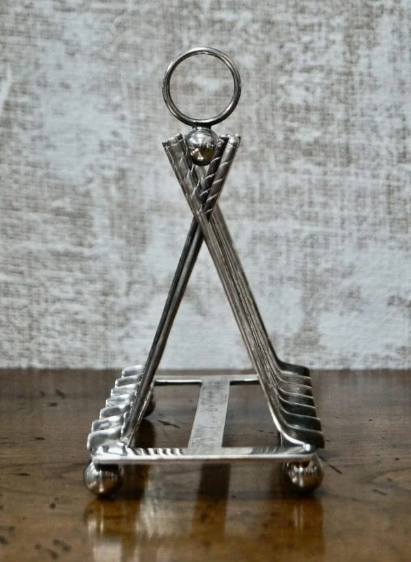 Art Deco Silver Plate Golf Toast Rack - Image 7