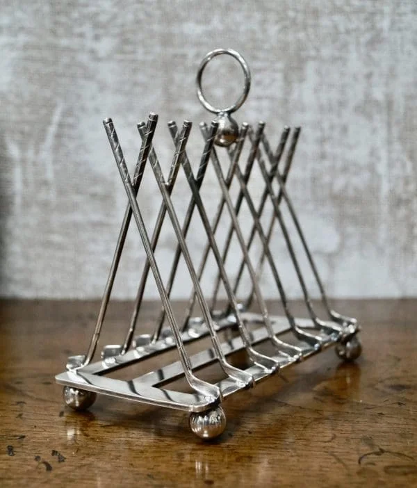 Art Deco Silver Plate Golf Toast Rack - Image 6