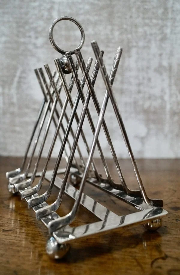 Art Deco Silver Plate Golf Toast Rack - Image 5