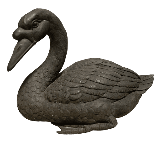 Antique Bronze Swan Statue