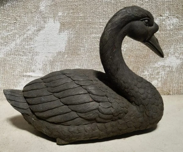 Antique Bronze Swan Statue - Image 2