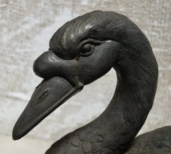 Antique Bronze Swan Statue - Image 3