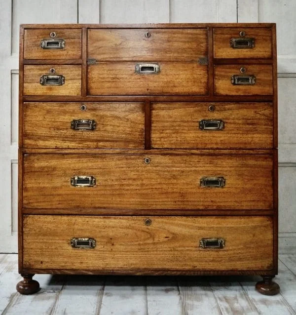 Victorian Camphor Wood Campaign Secretaire