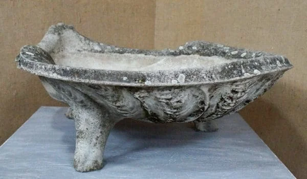 Large Vintage Composite Stone Clam Shell Planter - Image 4