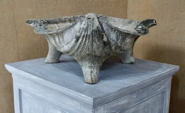 Large Vintage Composite Stone Clam Shell Planter - Image 11