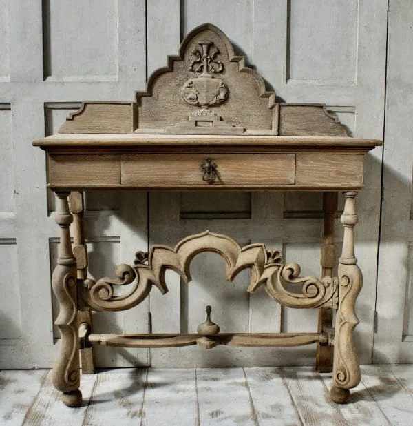 Victorian Bleached Oak Hall Table