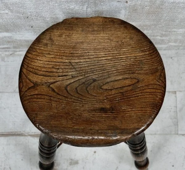 Georgian Elm Tavern Stool - Image 4