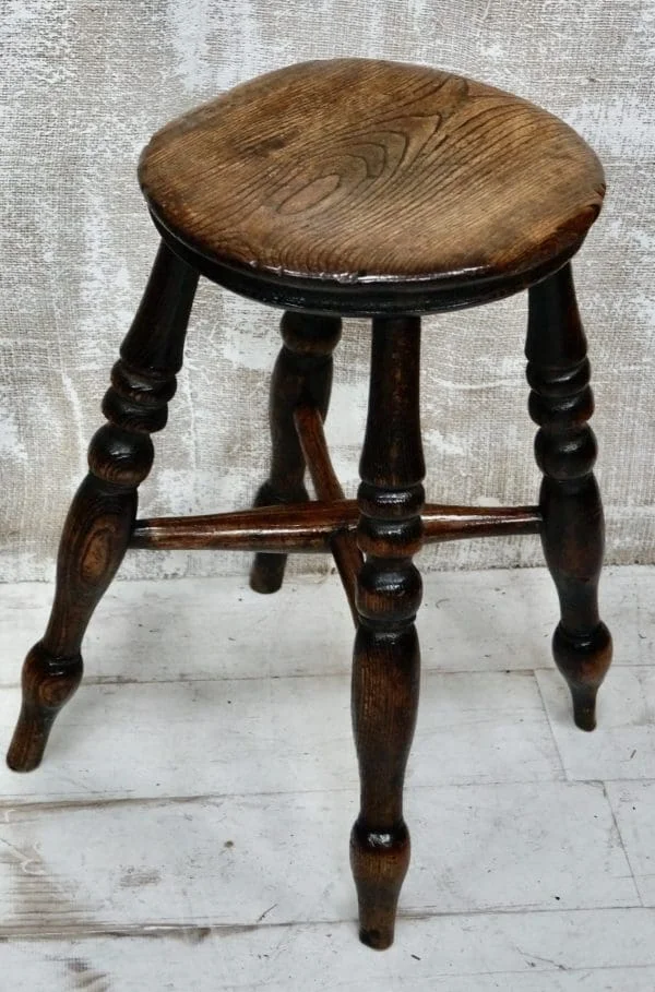 Georgian Elm Tavern Stool - Image 7