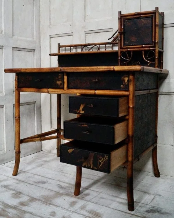 Victorian Bamboo Writing Desk - Image 4