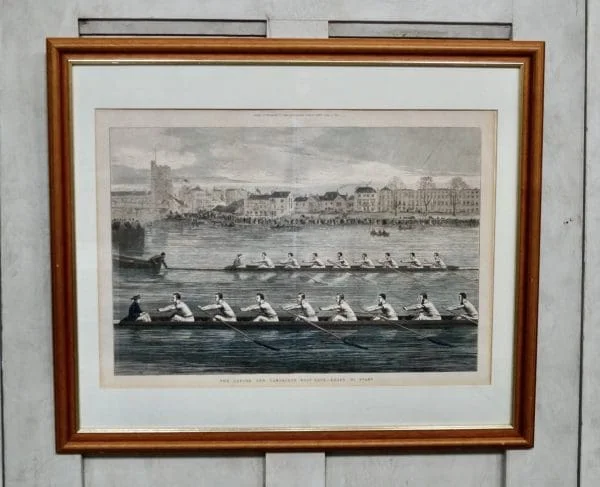 Original London News Print “Ready To Start” Oxford & Cambridge Boat Race 1873 - Image 2