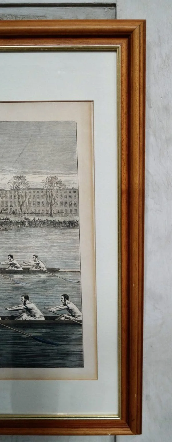 Original London News Print “Ready To Start” Oxford & Cambridge Boat Race 1873 - Image 5