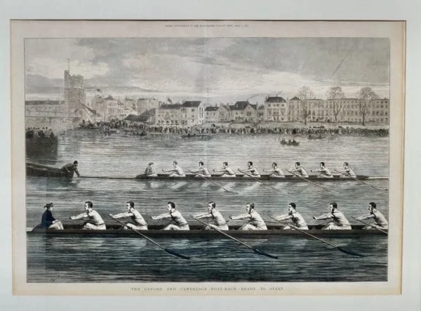 Original London News Print “Ready To Start” Oxford & Cambridge Boat Race 1873 - Image 6