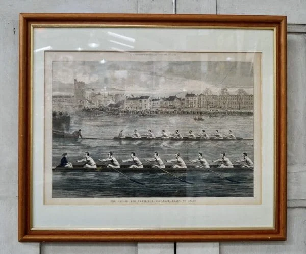 Original London News Print “Ready To Start” Oxford & Cambridge Boat Race 1873