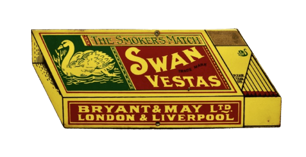 Vintage Enamel Swan Vesta Advertising Sign