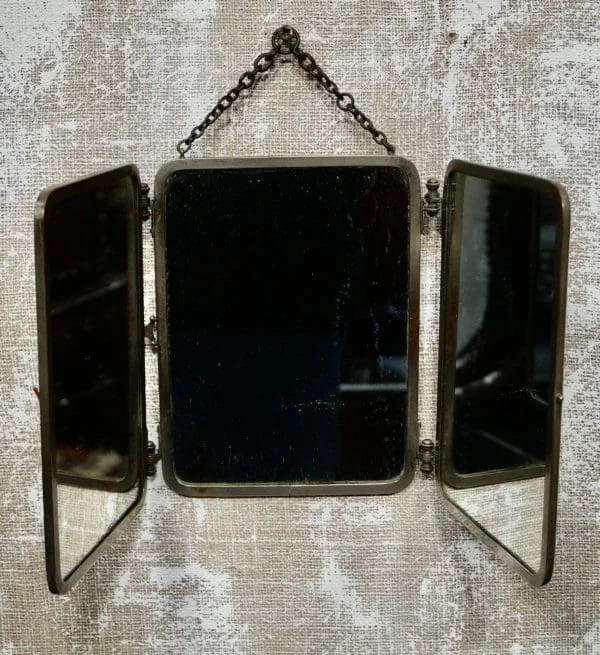 French Antique Triptych Folding Mirror by “Miroir Brot” - Image 7