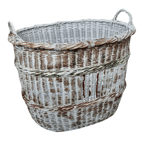 Large Painted Willow Log Basket