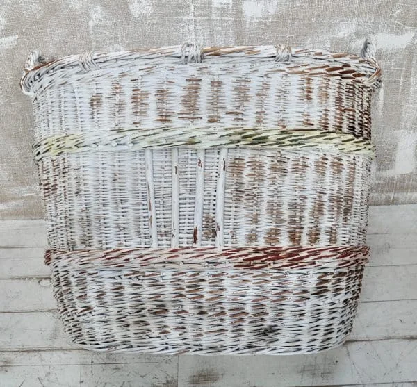 Large Painted Willow Log Basket - Image 3