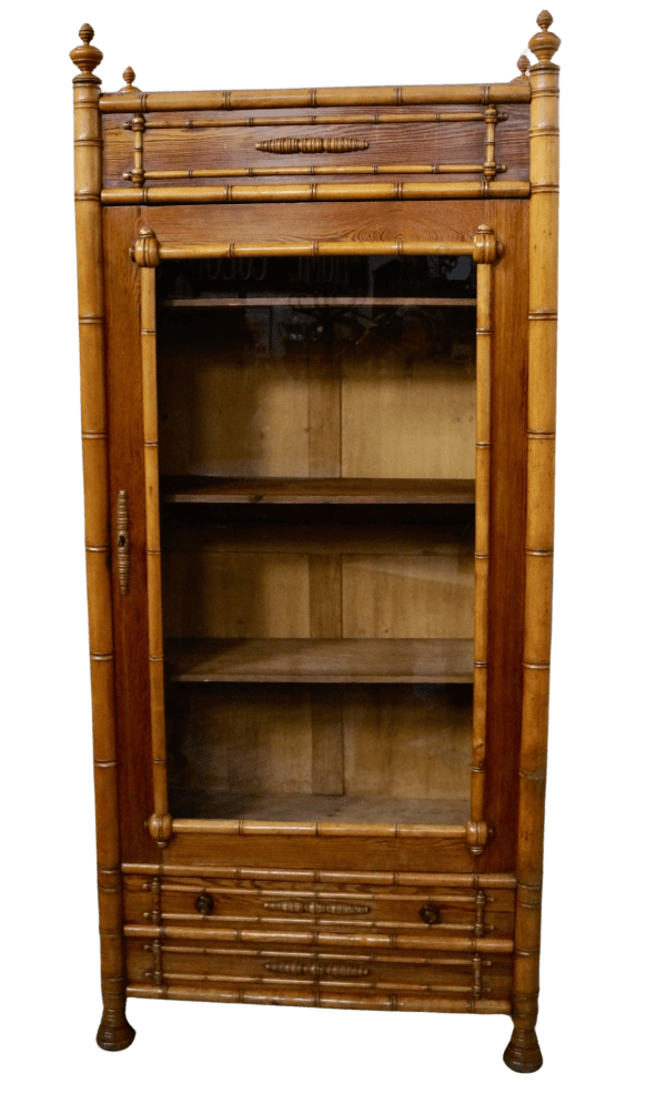 Victorian Faux Bamboo Glazed Bookcase