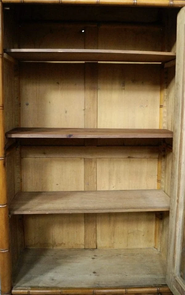 Victorian Faux Bamboo Glazed Bookcase - Image 5