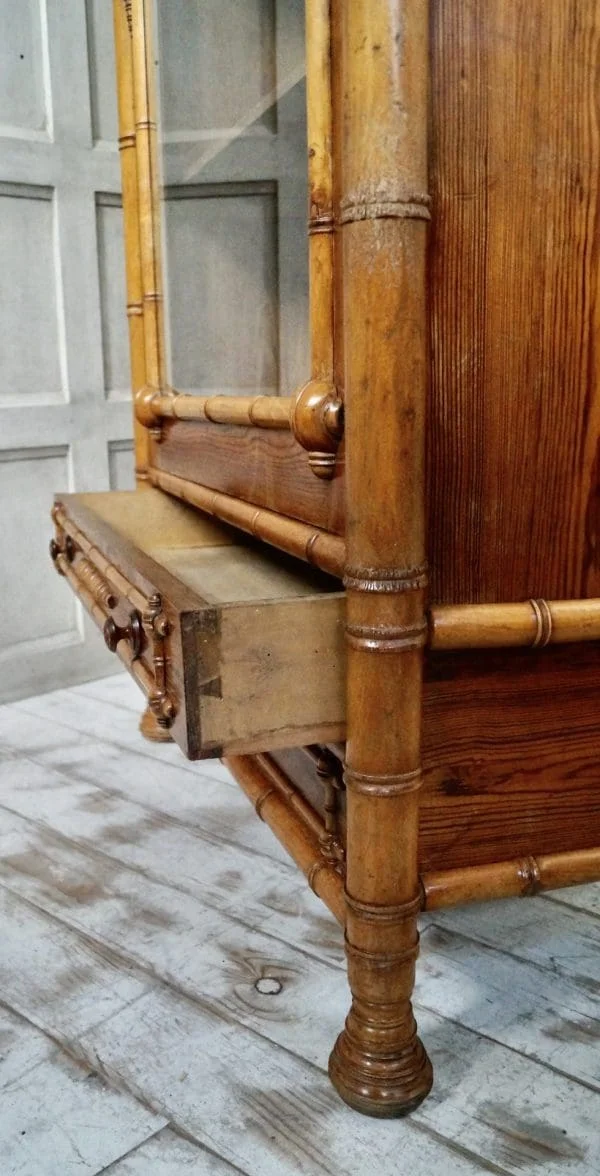 Victorian Faux Bamboo Glazed Bookcase - Image 2