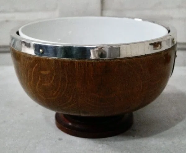 Victorian Oak and Silver Plated Salad Bowl - Image 4