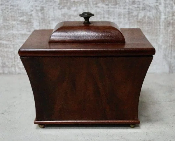 Antique Fruitwood Sarcophagus Tea Caddy - Image 7