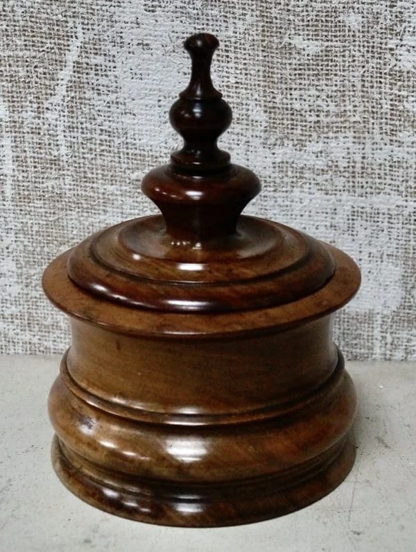 Antique Dutch Fruitwood Tobacco Jar - Image 6