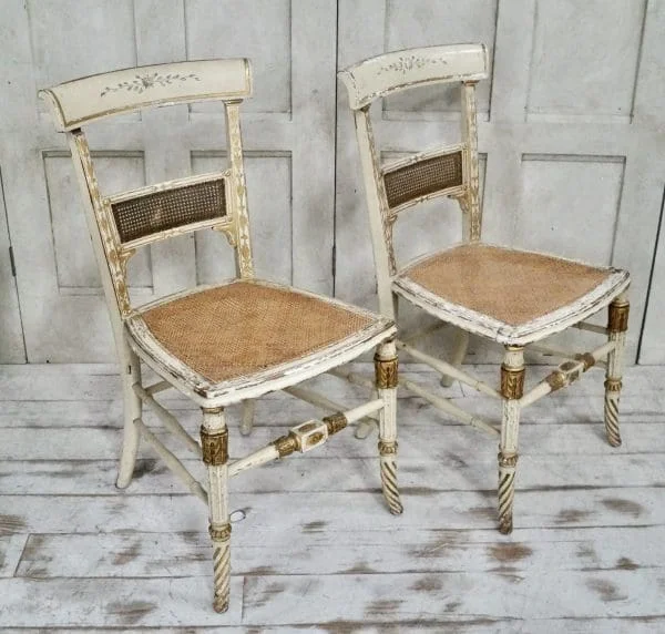 Pair of Regency Cane Side Chairs