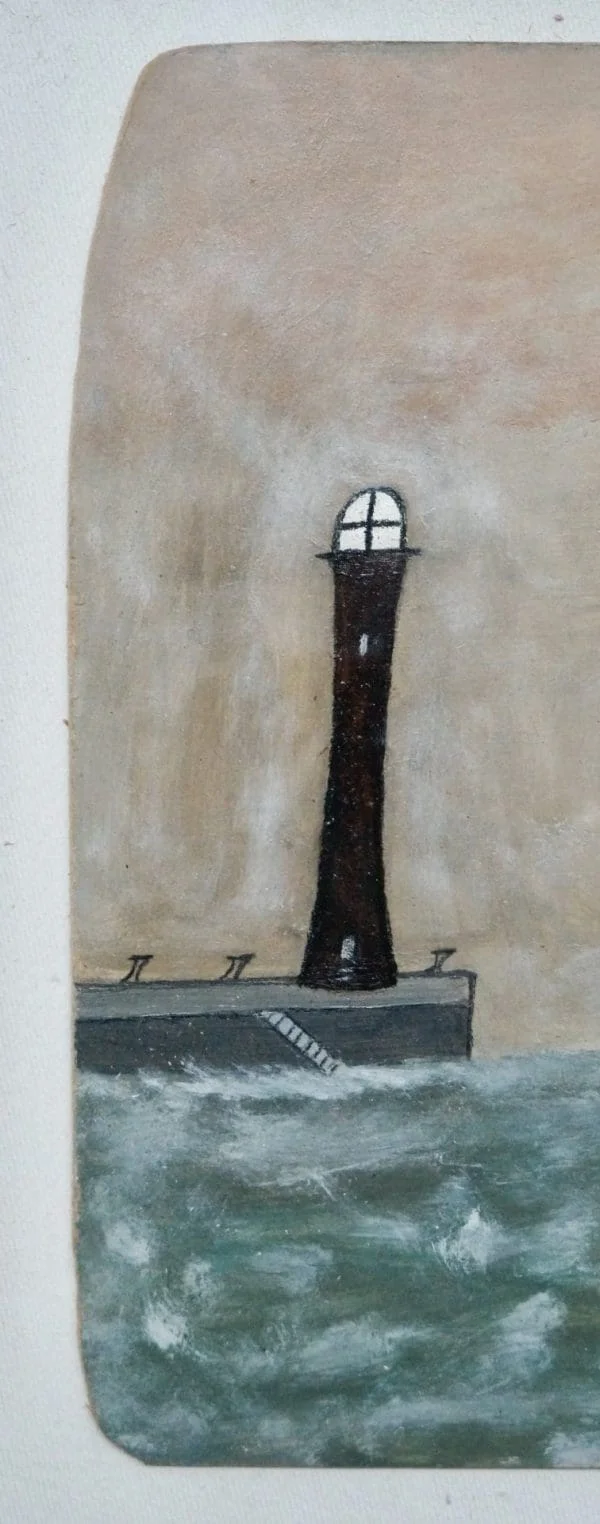 Artwork “Topmast Schooner Entering Port” In the Style Of Alfred Wallis - Image 7