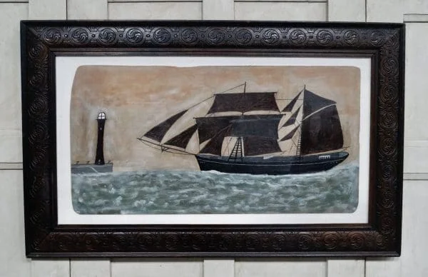 Artwork “Topmast Schooner Entering Port” In the Style Of Alfred Wallis - Image 2