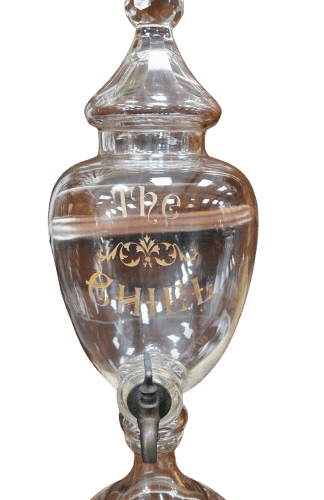 Large Antique Crystal Whiskey Dispenser