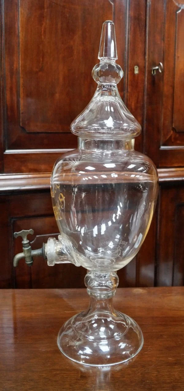 Large Antique Crystal Whiskey Dispenser - Image 6