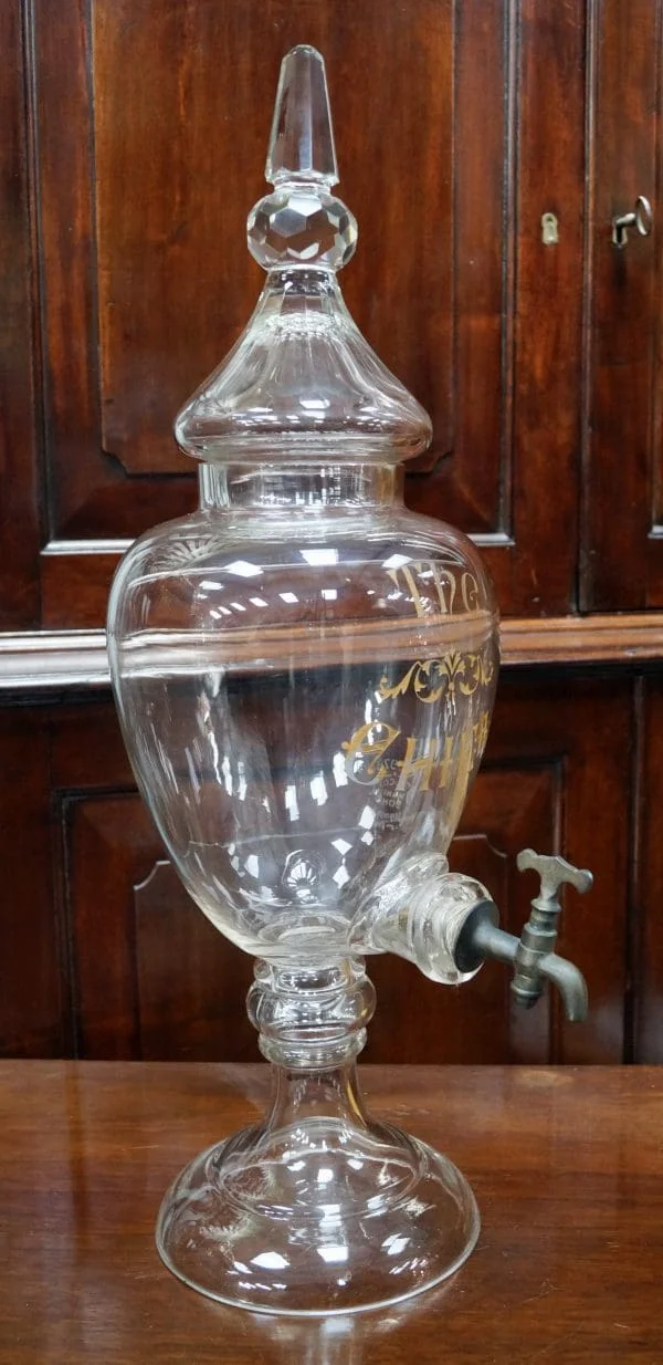 Large Antique Crystal Whiskey Dispenser - Image 5