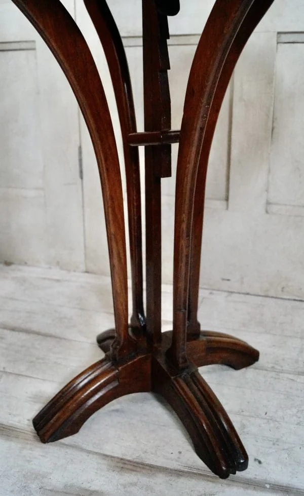 Antique Oak Adjustable Ratchet Candle Stand Table - Image 7