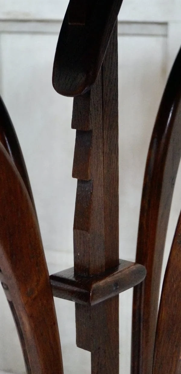 Antique Oak Adjustable Ratchet Candle Stand Table - Image 5