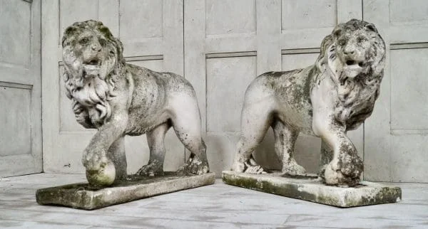 Pair of Stone Medici Lions